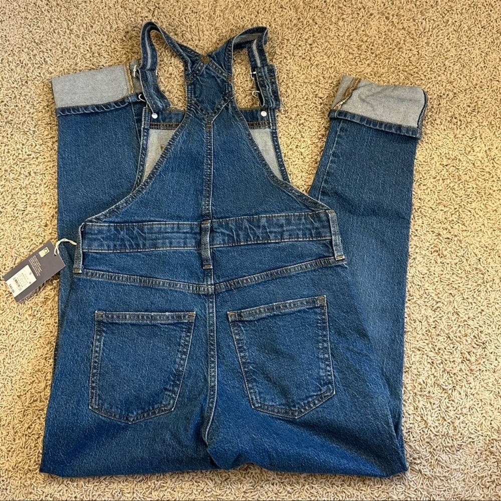 UNIVERSAL THREAD XSmall size 0-2 Medium Wash Full Length Cuffed Overalls NEW! - Picture 3 of 6